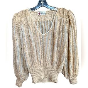 Vintage 80’s Giorgio of Beverly Hills  Beige Knit Sweater.